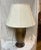 Wood Vintage 80's Lamp With Large Brass Center and Wood Base For Sale - Image 7 of 13