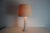 Luxus Mid Century White Glass and Fabric Shade Table Lamp by Luxus Sweden, 1960s For Sale - Image 4 of 12