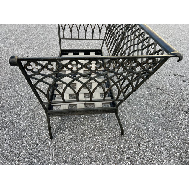 Charming Wrought Iron Patio Settee and Chair Style 2 Pieces For Sale - Image 18 of 18