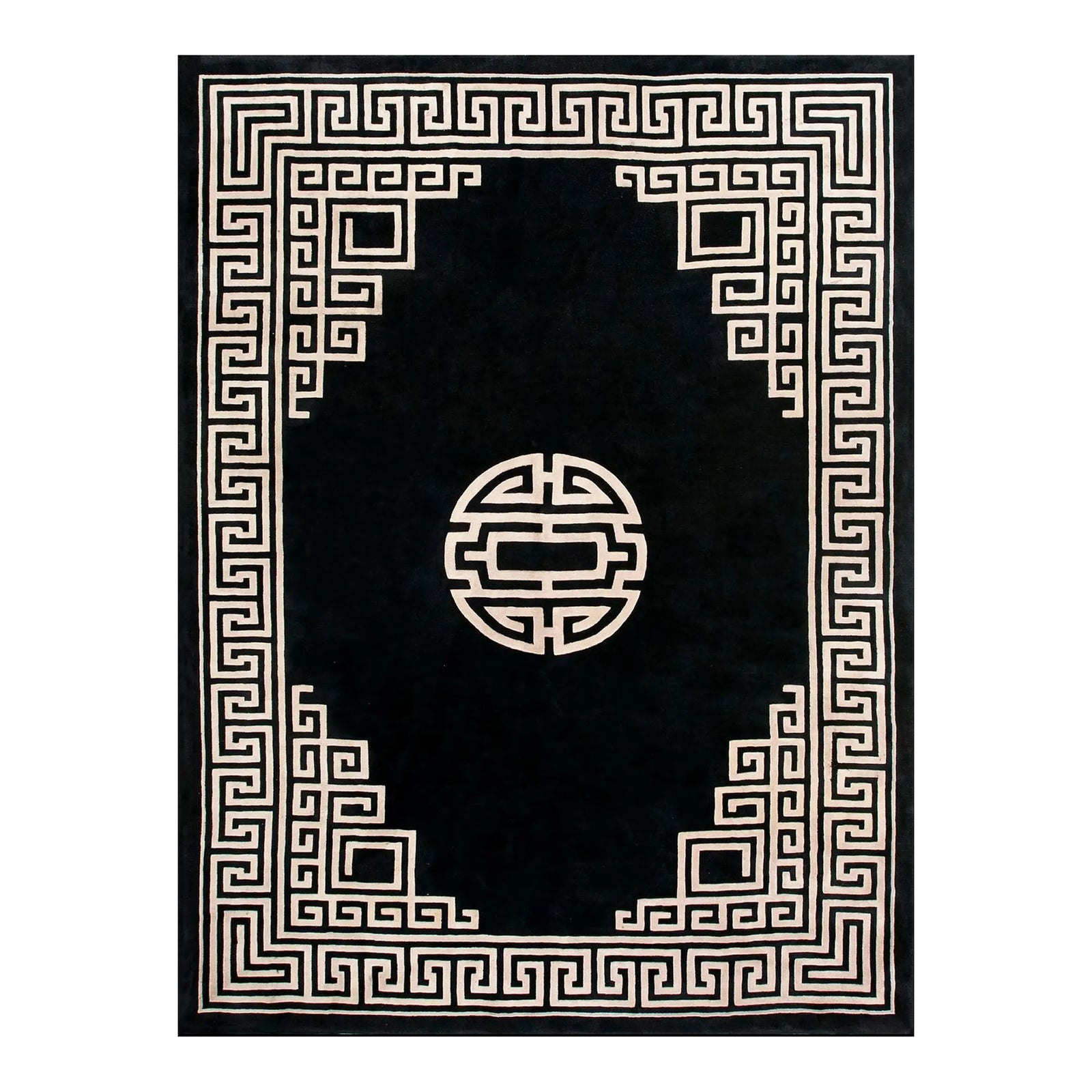 Glamorous Black Ground Color With White Color Greek Key Pattern Vintage ...