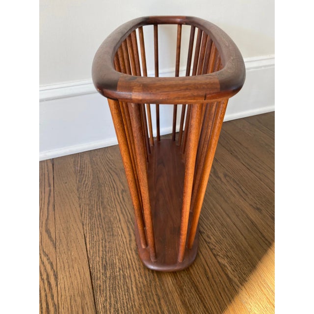 1960s Arthur Umanoff Walnut Magazine Rack For Sale - Image 10 of 10