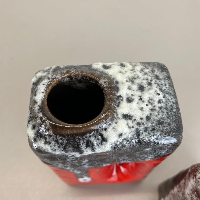 Pottery Fat Lava Hole Vases from Übelacker Ceramics, Germany, 1970s, Set of 3 For Sale - Image 6 of 18