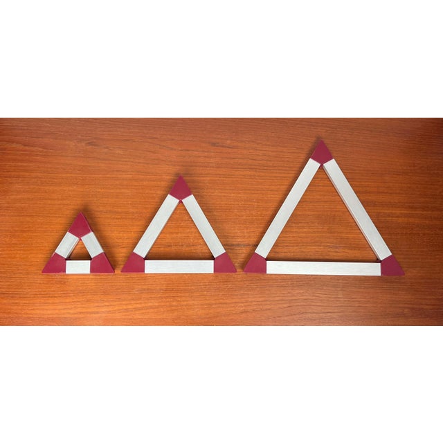 Late 20th Century Vintage Danish Triangular Trivet Coasters by Jorgen Meldgaard for Menu, 1980s, Set of 3 For Sale - Image 5 of 12
