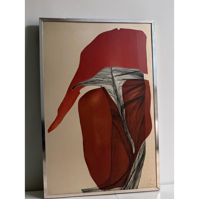 Vintage limited-edition *Fantasia* by French artist Gilou Brillant (b. 1935). An abstract etching with aquatint featuring...