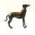 A vintage mid century bronze greyhound statue. Great mid century stylized design, dark coloring to the bronze.