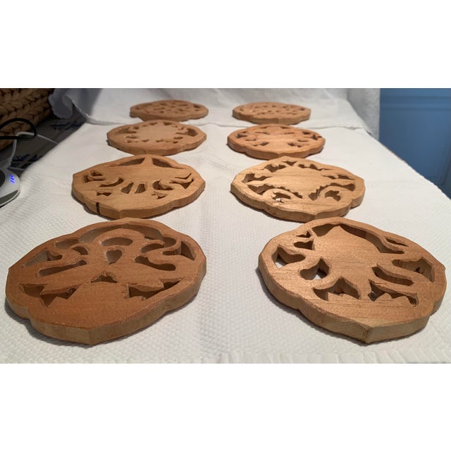 Mid 20th Century Wood Trivets- Set of 8 For Sale - Image 9 of 10