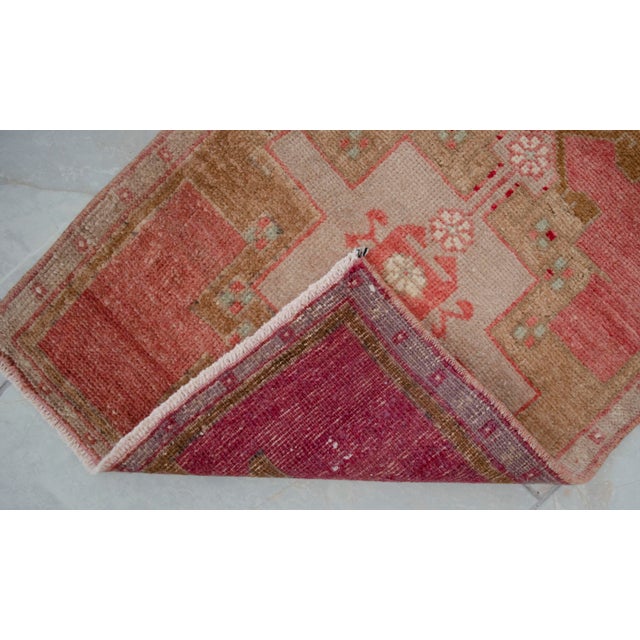 Textile 1970s Vintage Hand Knotted Small Rug For Sale - Image 7 of 7