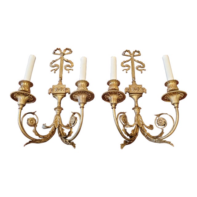 Antique Bronze E F Caldwell Style Ram's Head Sconces - a Pair For Sale