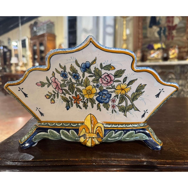 Late 19th Century 19th Century French Hand Painted Faience Jardiniere Signed Henriot Quimper For Sale - Image 5 of 8