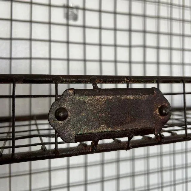 Vintage, Large, Oval Wall-Mounted Wire Shelf For Sale - Image 9 of 11