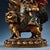 Metal Vintage Tibetan Painted Gilded Bronze Dorje Shugden Protector Buddha Statue on Lion For Sale - Image 7 of 10