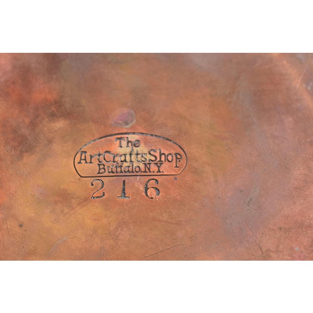Art Crafts Shop Antique Hammered Copper and Enamel Plate, Circa 1905 For Sale - Image 9 of 11