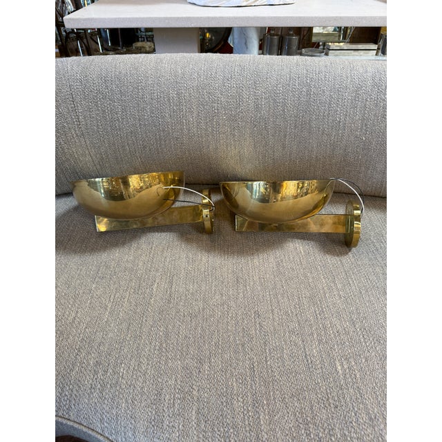 1970s Italian Bowl Shape Sconces - a Pair For Sale - Image 4 of 9