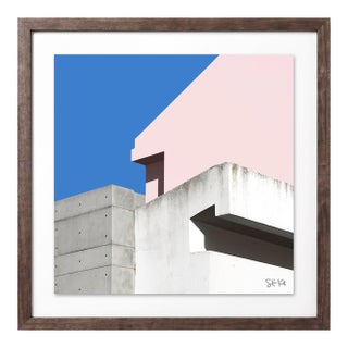 “Cascais 02” Giclee Archival Pigment Print 18x18 Framed in Walnut For Sale
