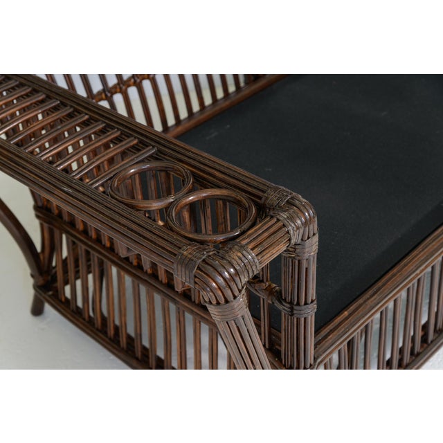 Bielecky Brothers Late 20th Century Organic Modern Stick Rattan Settee , C. 1970s For Sale In West Palm - Image 6 of 10