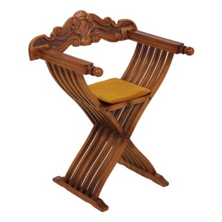 Vintage Savonarola Folding Chair For Sale