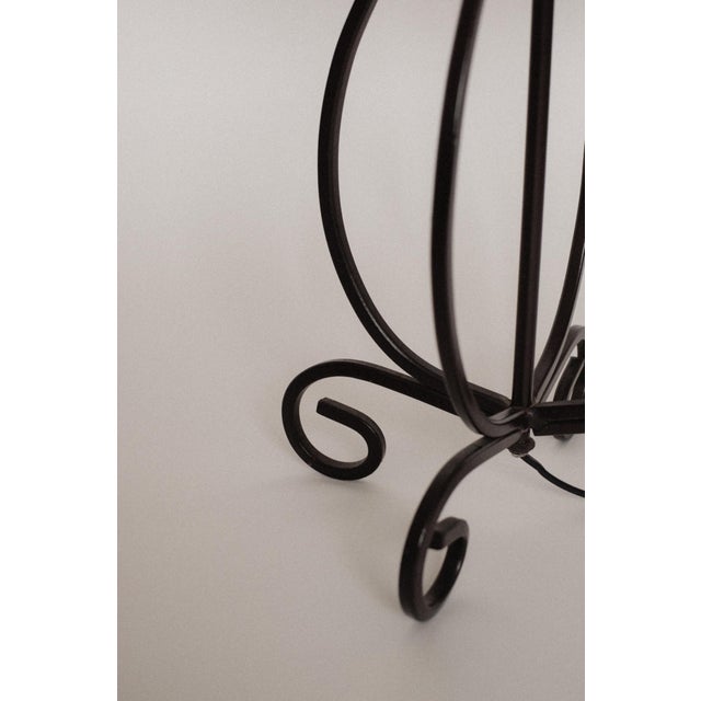 Hollywood Regency Large Scrollwork Metal Table Lamp For Sale - Image 3 of 8