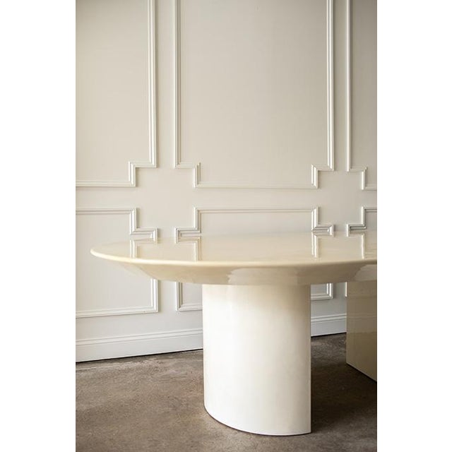 1980s Karl Springer Knife Edge Goat Skin Dining Table For Sale - Image 4 of 16