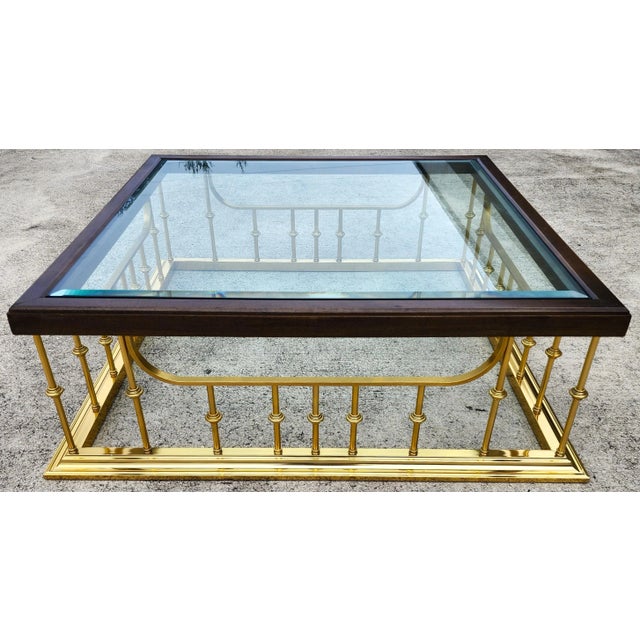 Gold Erwin Lambeth Coffee Table 1980s For Sale - Image 8 of 13