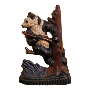 Early-Mid 20th Century English Cast Iron Panda Doorstop