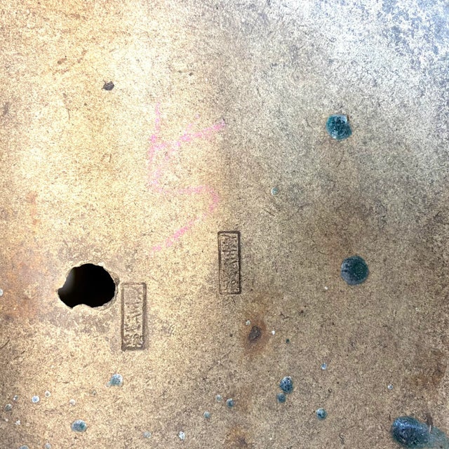 19th Century Chinese Green Ceramic Planter With Lion Heads For Sale - Image 9 of 10