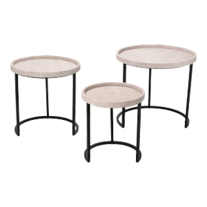 Lifestyle by JY Maddox Side Tables in Cream - Set of 3