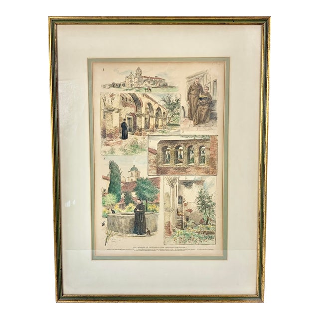 Vintage Missions of California Print For Sale