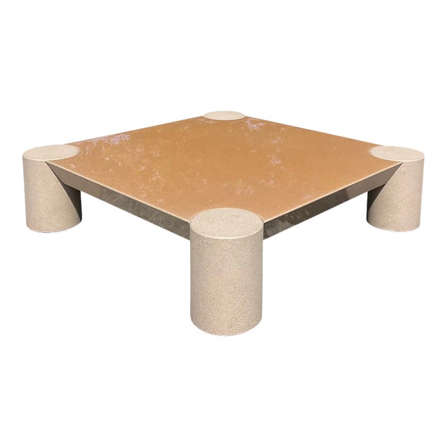 Vintage Contemporary Resin Epoxy Coffee Table For Sale