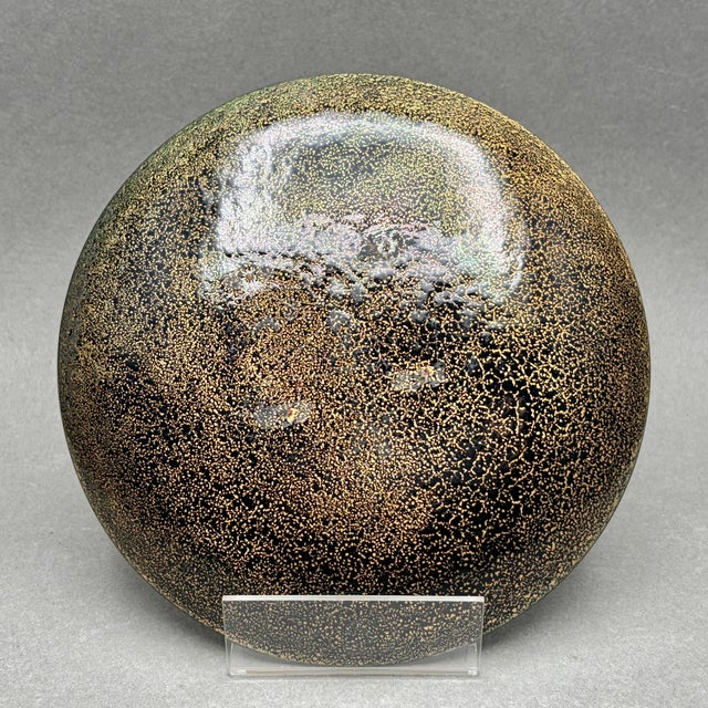 Gold Vintage Hilary “Tree of Life” Enamel on Copper Plate With Glass Cabochons For Sale - Image 8 of 8