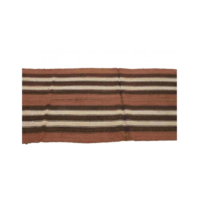 Striped Brown Vintage Kilim Runner - 2`6″ X 8`2″ fT. For Sale In Los Angeles - Image 6 of 6