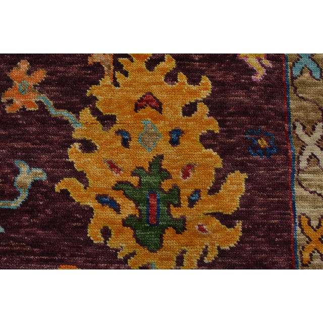 Anatolia Rug 8’11” X 11’6” Purple Wool Modern Hand-Knotted Oriental Carpet For Sale - Image 9 of 15