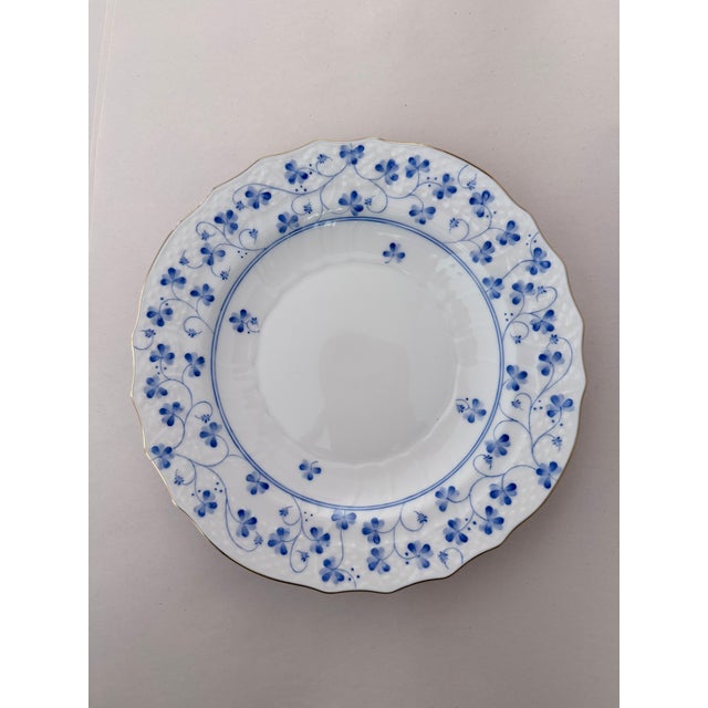 Beautiful set of 12 Herend Rachael blue clover salad plates (also called dessert plates) in perfect condition. Purchased...