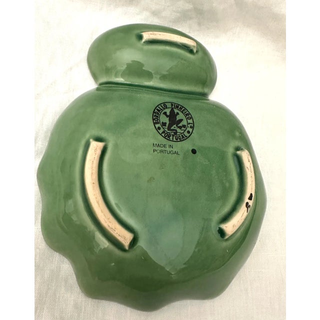 Farmhouse Bordallo Pinheiro Green Cabbage 2-Part Relish Dish For Sale - Image 3 of 4