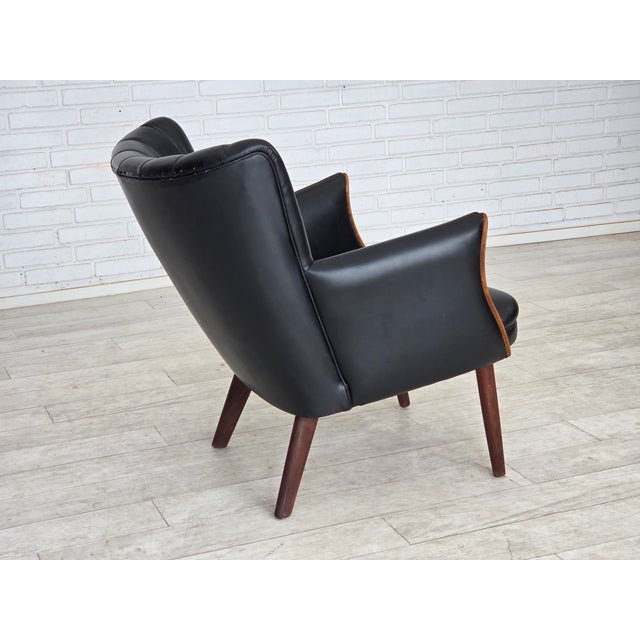Danish Teddy Armchair in Artificial Leather and Teak by Svend Skipper, 1970s For Sale - Image 10 of 18