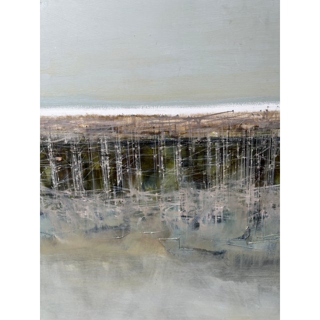 Plastic Vintage Atmospheric Abstract Landscape by Texas Artist Walter McCown For Sale - Image 7 of 11