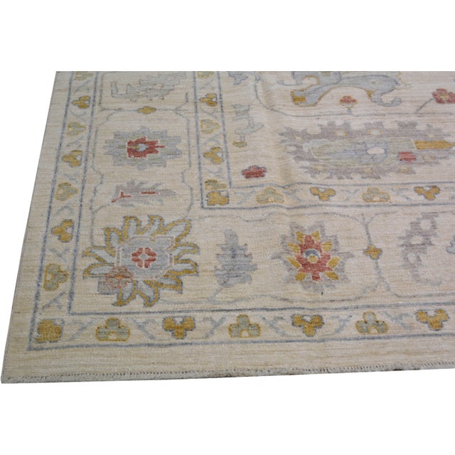 Turkish Turkish Oushak Hand Knotted Wool Rug, 10'2"x14'3" For Sale - Image 3 of 5