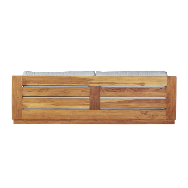 Imperial Grove Outdoor Solid Teak Wood Sofa - 84" For Sale - Image 10 of 14