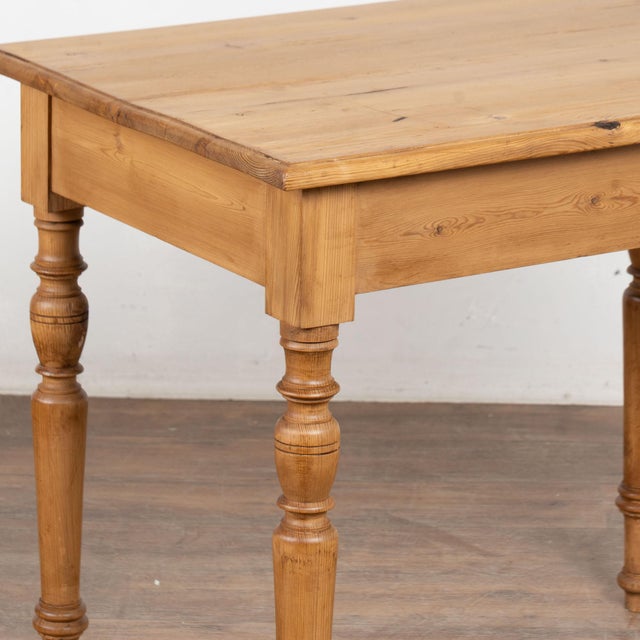 Brown 19th Century Danish Pine Side Table With Turned Legs For Sale - Image 8 of 11