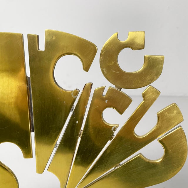 Black Edmondo Cirillo, Italian Brutalist Style Sculpture, 1979, Gilt Metal on Plastic Base For Sale - Image 8 of 13