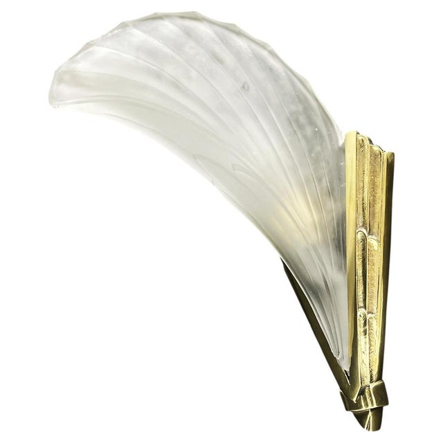 Art Deco Wall Lamps in Bronze and Glass, 1930s For Sale - Image 9 of 9