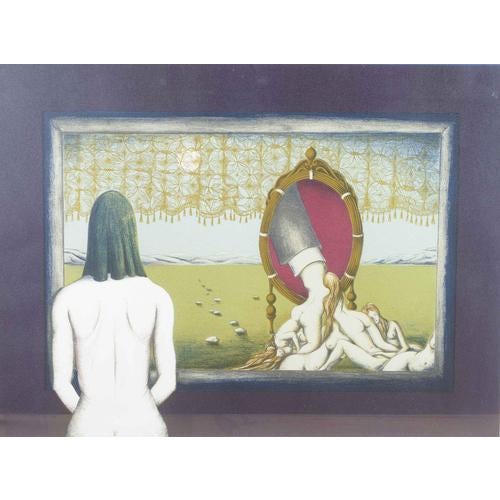 Bert Johnny Nilsson. Surrealist Composition with Nude Figure, 1970, Lithograph For Sale - Image 7 of 7