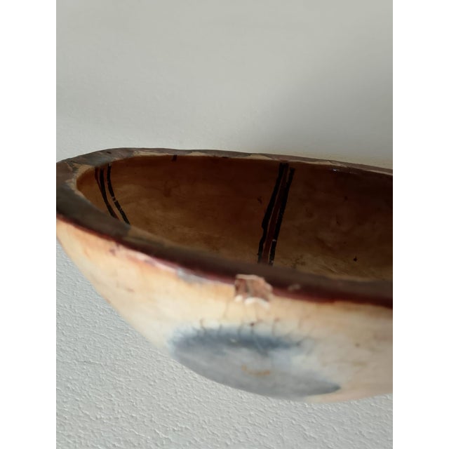 Antique Berber Terracotta Bowl with Geometric Cross Motif, 1890s For Sale - Image 10 of 11