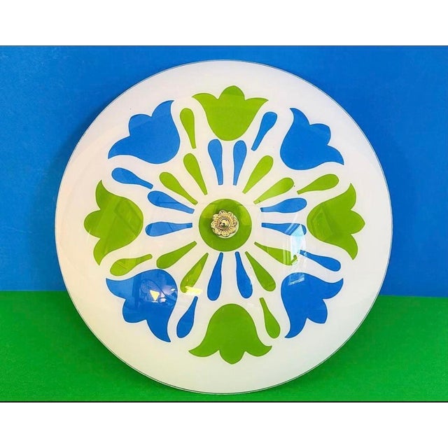 Mid-Century Modern 1960s Graphic Floral Ceiling Light For Sale - Image 3 of 7