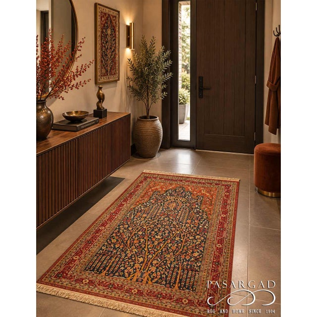 Pasargad DC Double-Sided Hand-Knotted Silk Quchan Rug For Sale In Washington DC - Image 6 of 7