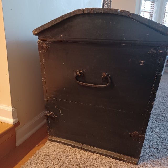 Rustic European Early 19th Century Swedish Dome Top Wedding Trunk For Sale - Image 3 of 13