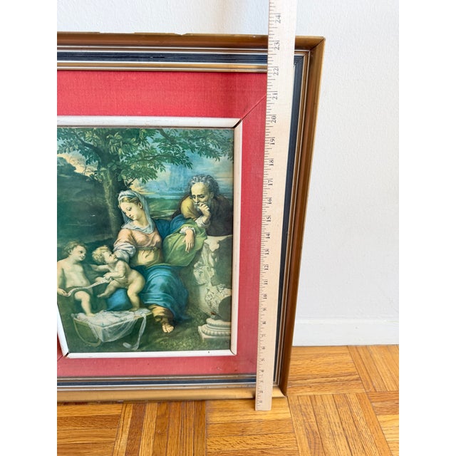Vintage Framed Raphael “Holy Family Below the Oak” Renaissance Art Print For Sale - Image 10 of 10