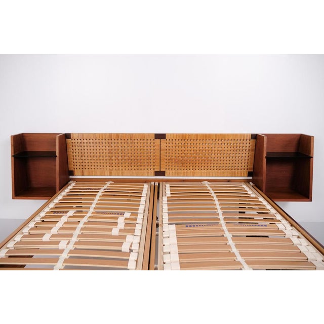 Black Model GE 701 Double Bed in Teak with Cane Weaving by Hans J. Wegner for Getama, 1950s For Sale - Image 8 of 14