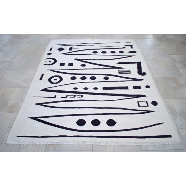 Paul Klee - Heroic Strokes of the Bow - Inspired Silk Hand Woven Area - Wall Rug 5′ × 6′9″ For Sale - Image 9 of 14