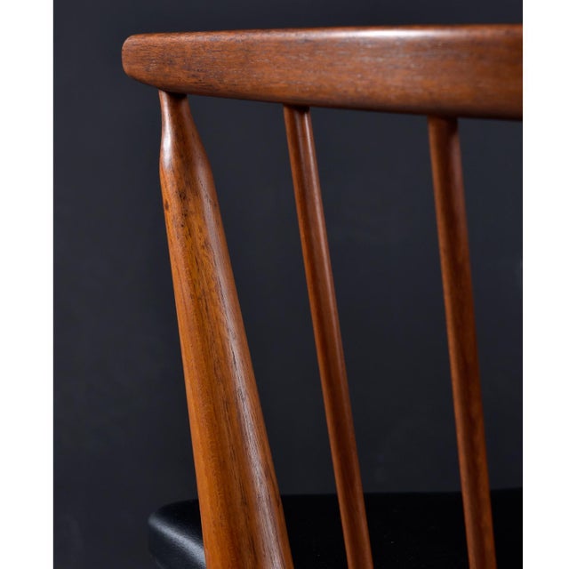 10 Spindle Back Ox Bow Solid Teak Danish Dining Chairs No. 8 by Helge Sibast For Sale - Image 13 of 14