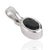 Metal Minimalist Oval 0.6 Ct Blue Sapphire Bezel Set Solitaire Stackable Pendant in 925 Silver For Sale - Image 7 of 12